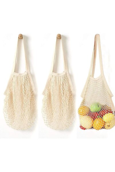 Generic Reusable Net String Shopping Bags, 3 Pack Grocery Mesh Bags Portable,...