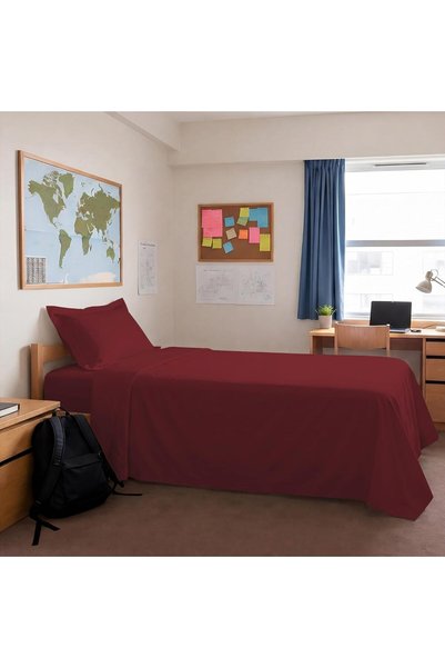 Generic 100% Cotton Single Bed Sheet Set Rio Red 400 Thread Count