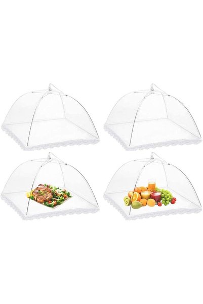 Khazna Pop-Up Mesh Food Cover, Mesh Screen Food Covers Umbrella Tent, Reusabl...