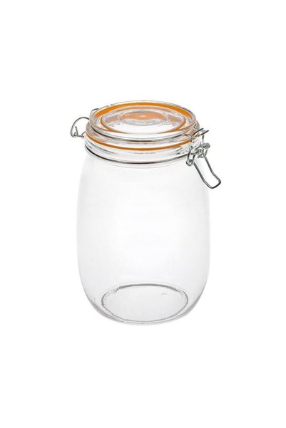 SHOPIENS Borcan din sticla transparent cu capac cu sigiliu 1 l Shopiens®