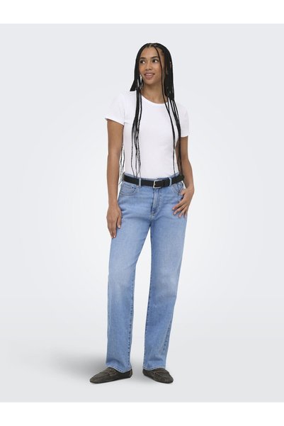 ONLY Onlkansas Women's Regular Straight-Leg Ankle-Length Stretch Jeans, Light...