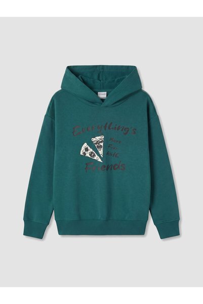 LC Waikiki Vision New Season Petrol Hooded Boys' Thick Sweatshirt