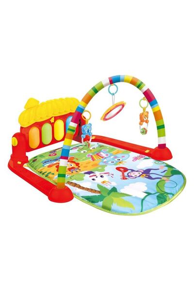 SHOPIENS Saltea de joaca pentru bebelusi cu pian rosie din plastic Shopiens®