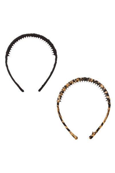 SHOPIENS Bentite pentru par neagra si animal print cu pieptene pentru dama se...