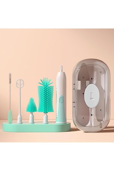 Generic Baby Bottle Brush Kit, 6 in 1Rechargeable Baby Bottle Cleaner with Re...