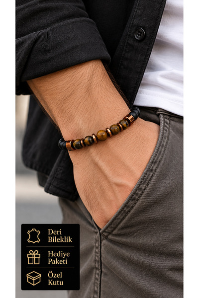 HER ŞEY NOTA www.herseynota.com Eldaris Bronvia Black Coffee Beaded Men's Bra...
