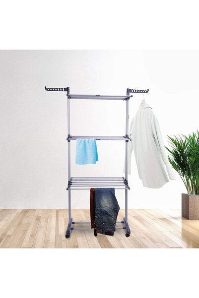 Generic Clothes Airer, Foldable 3 Layer Tier Clothes Airer Folding Hanger Dry...