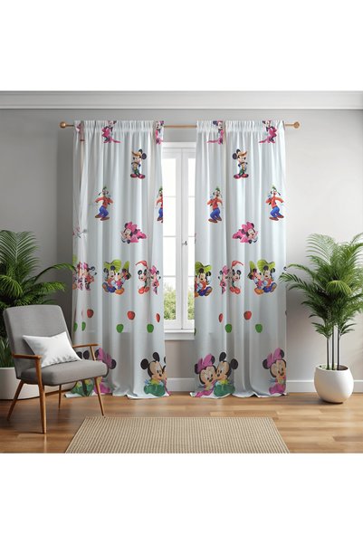 Mastel Set de 2 perdele cu draperii pentru copii, model MM