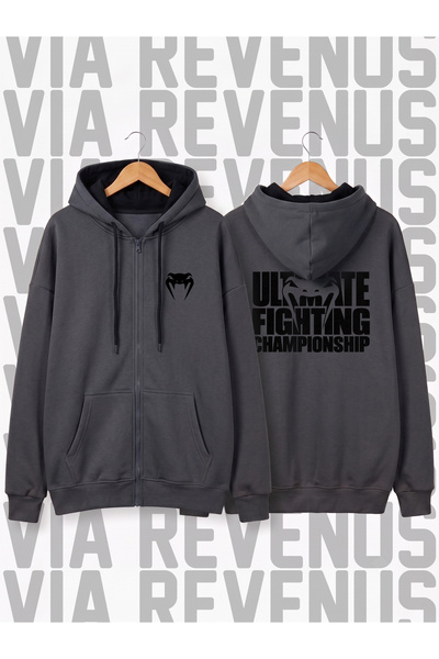 Vordevia Ultimate FC Venom MMA Unisex Front Zippered Hooded Cardigan with Fro...