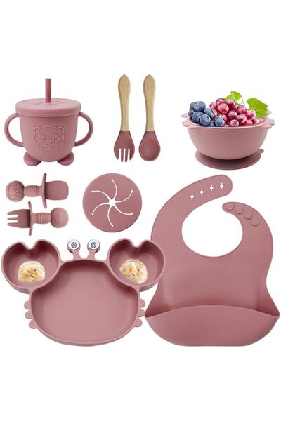 Generic BOOM Silicone Baby Feeding Set, 9 Pack Baby Led Weaning Utensils Set,...