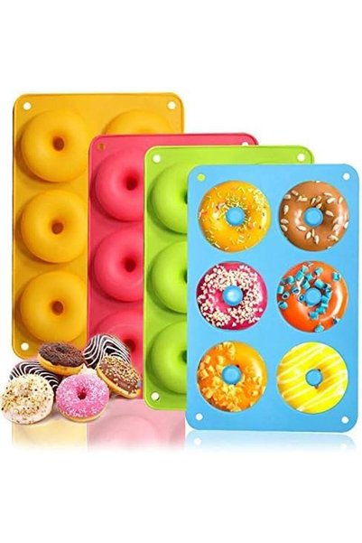 Generic 4 Pcs Silicone Donut Pan Molds, 6 Cavity Food Grade Non-Stick Baking ...