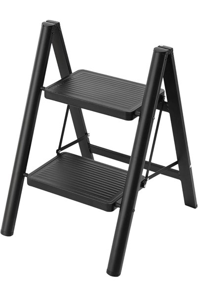 Generic 2-Step Folding Ladder - Portable Lightweight Step Stool with Wide Ant...
