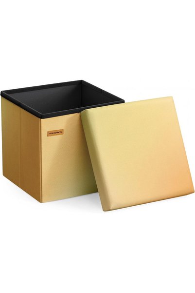 Generic Folding Storage Ottoman Bench, Linen Fabric, Storage Chest, Foot Rest...