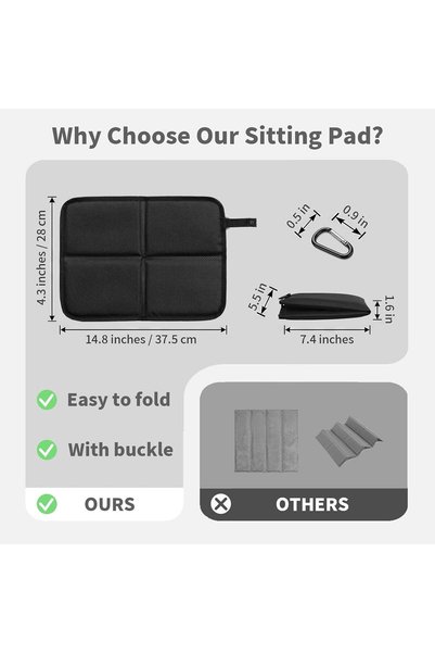 ALMEKAQUZ 2PCS Sitting Pad, Folding Outdoor Camping Cushion
