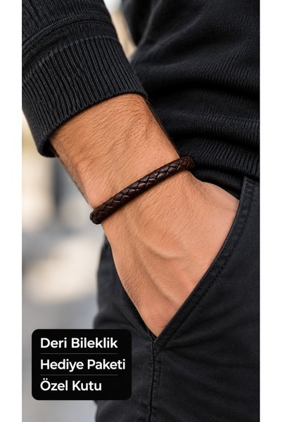 HER ŞEY NOTA www.herseynota.com Umbralis Tervora Dark Brown Leather Men's Bra...