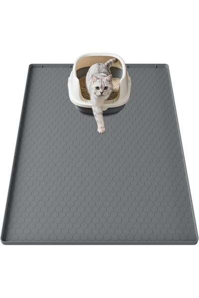 Generic Cat Litter Tray Mat 86 x 56 cm, Large Food-Grade Silicone Pet Feeding...