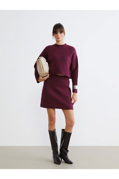 LC Waikiki TWO MT SHOP QUALITY LCW Vision Plum Knit Skirt Mini for Women