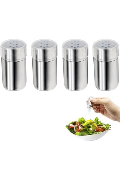 Generic مجموعة من 4 عبوات صغيرة للملح والفلفل، عبوات توابل للسفر مزودة بأغطية...