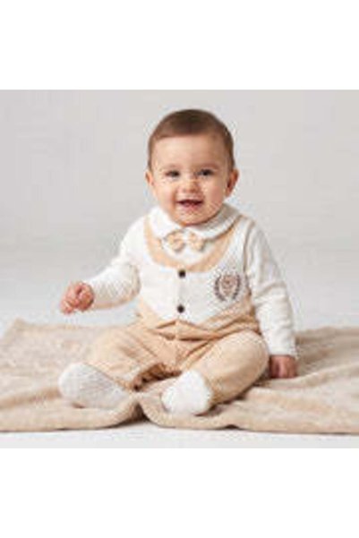 Mothersworld.sa Kachoura Baby Gentleman Winter Romper with Vest (323) - Mustard