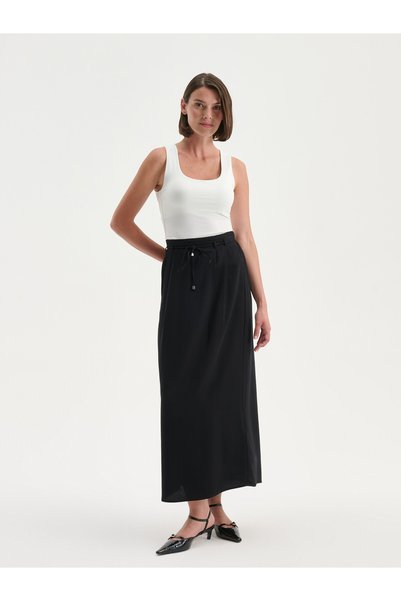 LC Waikiki TWO MT SHOP QUALITY LCW Grace Black Belmando Straight-Cut Long Wom...