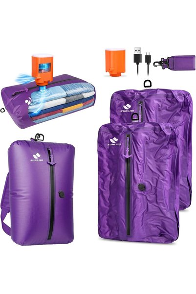 Generic Travel Vacuum Bag with Pump, Airtight Zipper and Shoulder Strap