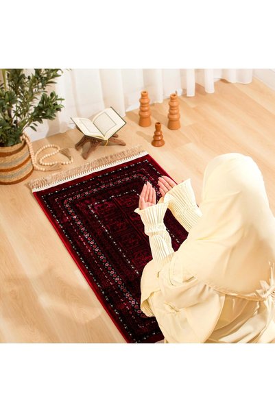 Generic سجادة صلاة بتصميم السدو 8 مم تراثية ومريحة مع جلال صلاة - Prayer Set,...