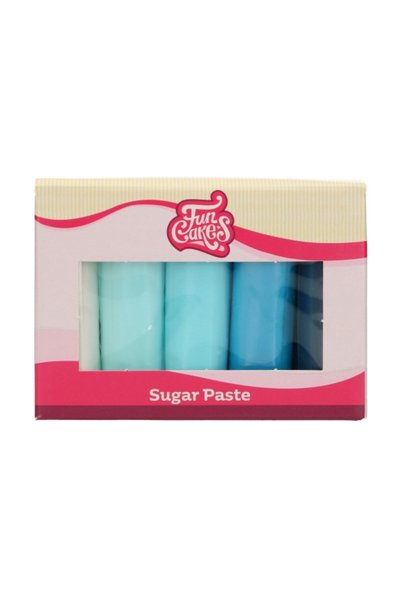 Fun Cakes Σετ 5 χρωμάτων μπλε φοντάν - 5 x 100 γρ.