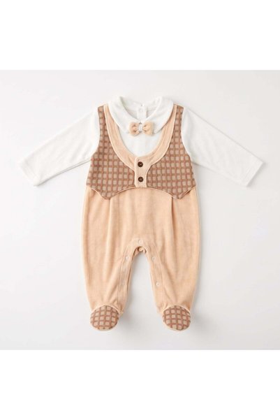 Mothersworld.sa Kachoura baby Winter Baby Romper with bow style (324) - Brown