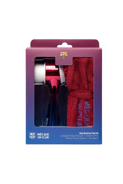 FC BARCELONA Facial care set: facial cleansing brush + red hair band
