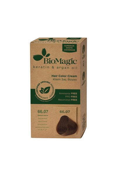 BIOMAGIC Μόνιμη βαφή μαλλιών με κερατίνη και έλαιο αργκάν, απόχρωση 66.07 Σοκ...