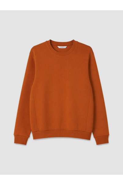 LC Waikiki LCW Vision Orange Brioche Knit Comfort & Relax Men's Sweatshirt—Th...