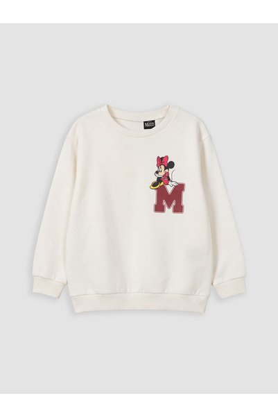 LC Waikiki Alita City Ecru 3 Thread Yarn Printed Girls' Sweatshirt with Diffe...