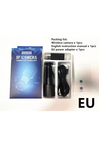 Choice كاميرا واي فاي سوداء من EU Power بدقة 3 ميجابكسل و1080P HD، مزودة بثقب...