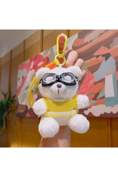 Generic Cute Cool Bear Glasses Plush Keychain Bag Pendant