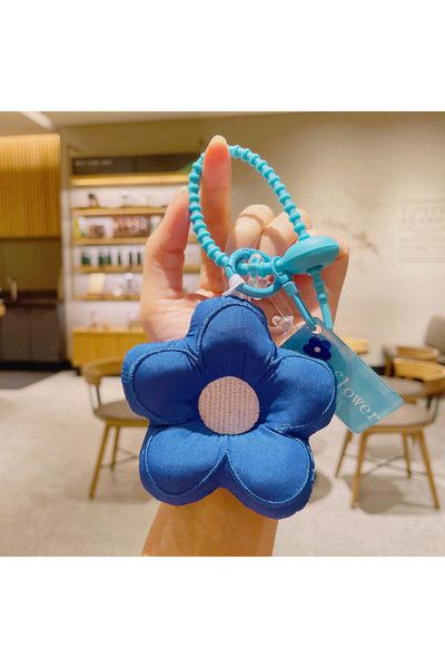 Generic Cute Fabric Flower Plush Pendant Keychain