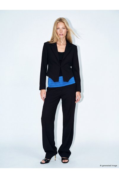 LC Waikiki LCW Vision Black Straight-Leg Standard & Regular Wide-Leg Women's ...
