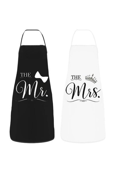 Aputue Apron Set, Waterproof Polyester, Adjustable Mr and Mrs Aprons, His and...