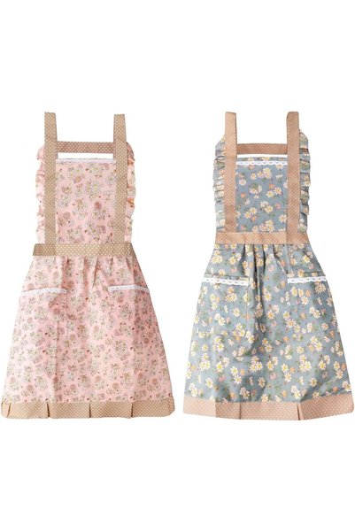 JOYZZZ Personalised Aprons, 2 PCS Waterproof Canvas Cooking Apron with 2 Pock...