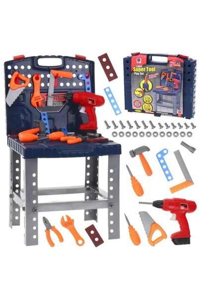 Nobo Kids SET DE UNELTE 2-ÎN-1 PENTRU ATELIERUL COPIILOR, MASĂ, VALIZĂ