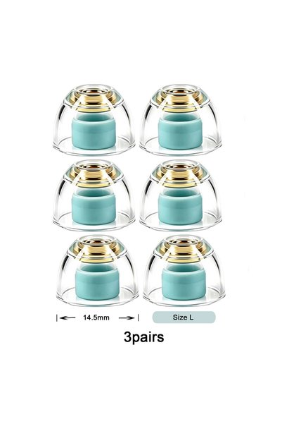 Choice Lightblue-L-3pairs Angelears' Selected Eartips - AE300 Brass Nozzle Li...