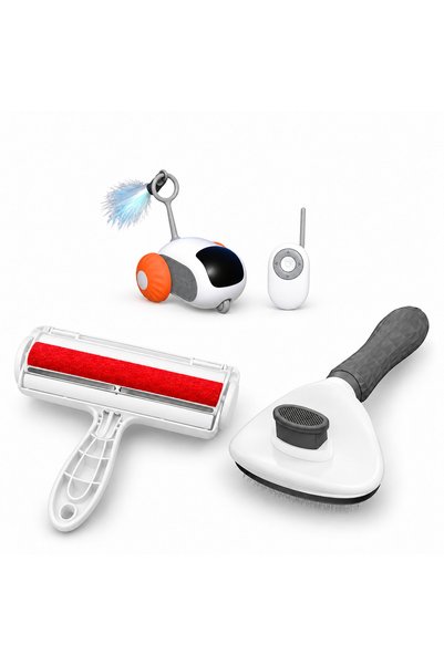 Busstier Route Map – Remote-Controlled Mini Car Cat Toy and Fur Remover, Comb...