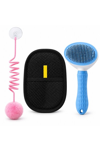 Busstier Spiral Tracks – Spring-Mounted Hanging Cat Toy and Hair Remover, Com...