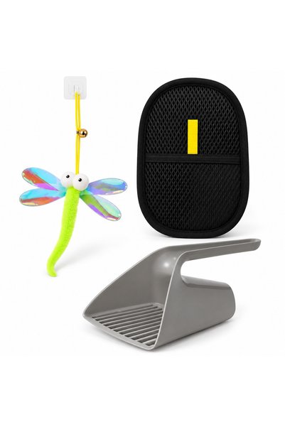 Busstier Wing Rhythm – Cat Toy with Elastic Plush Tip, Lint Remover, and Litt...