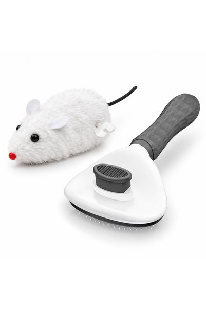 Busstier Velvet Road – Plush Wind-Up Mouse and Cat Toy Set with Comb