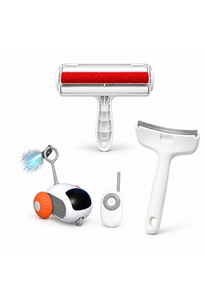 Busstier Rota Journey – Remote-Controlled Mini Car Cat Toy and Fur Remover, C...