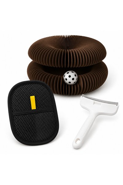 Busstier Accordion Horizon – Accordion-Style Multi-Channel Cat Toy and Fur Re...