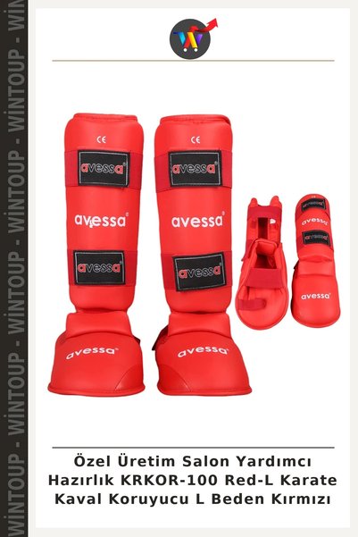 Wintoup Custom-Made Gym Assistant Training KRKOR-100 Red-L Karate Shin Guard,...