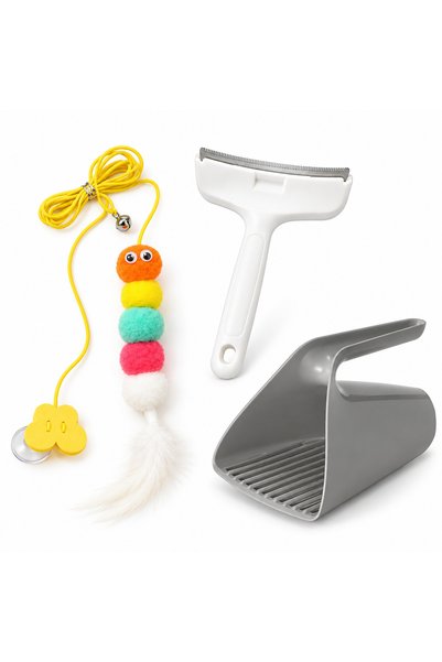 Busstier Mırmır Diary – Cat Fishing Rod with Hanging Pom-Poms, Comb, and Litt...