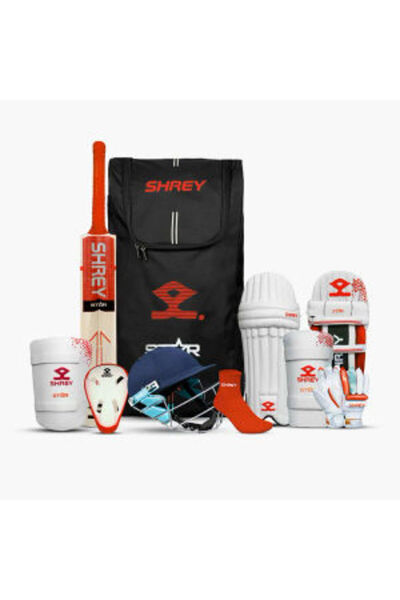 SHREY Star Cricket Set (Kashmir Willow) (With Helmet)