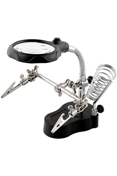 2 Brothers Magnifier PCB Soldering Iron Stand Magnifying Glass Table